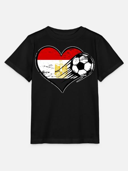 Ägypten Flagge Fußball mit Herz used - Stanley/Stella Kinder T-Shirt MINI CREATOR - Schwarz