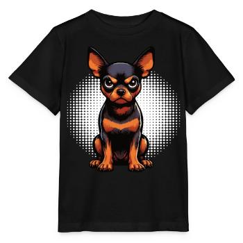 Pinscher miniature Pinscher Pinscher Pinscher Propriétaire Minpin - T-shirt bio MINI CREATOR Stanley/Stella Enfant - noir - Devant - Mikhail (115cm)