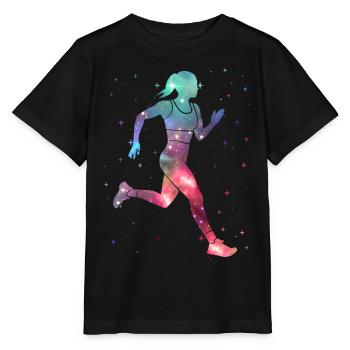 Running Jogging Space Ladies Girl Runner - Stanley/Stella MINI CREATOR Kids’ T-Shirt - black - Front - Mikhail (115cm)
