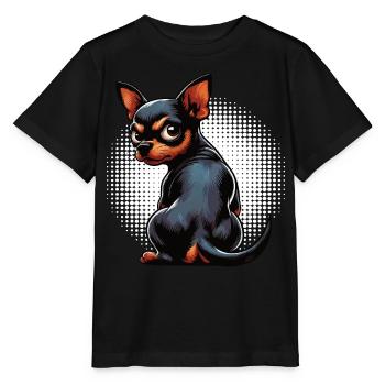Pinscher miniature Pinscher Pinscher Pinscher Propriétaire Minpin - T-shirt bio MINI CREATOR Stanley/Stella Enfant - noir - Devant - Mikhail (115cm)