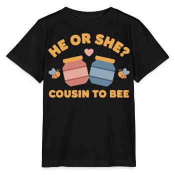 Révélation du sexe Cousin à Bee Baby Shower - T-shirt bio MINI CREATOR Stanley/Stella Enfant - noir - Devant - Mikhail (115cm)