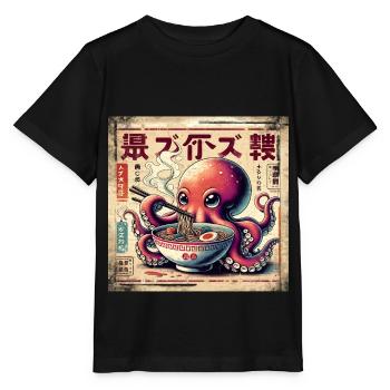 Oktopus Ramen Vintage Poster Style - Stanley/Stella Kinder T-Shirt MINI CREATOR  - Schwarz - Vorne - Mikhail (115cm)