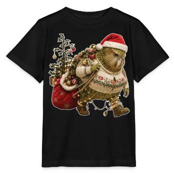 Kakapo carries Christmas alone - Stanley/Stella MINI CREATOR Kids’ T-Shirt - black - Front - Mikhail (115cm)