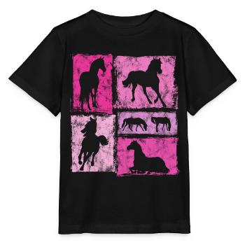 Pferde Grafik für Reiter und Voltigierer - Stanley/Stella Kinder T-Shirt MINI CREATOR  - Schwarz - Vorne - Mikhail (115cm)