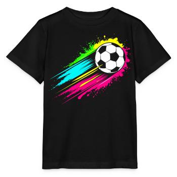 Deutschland – Ball im Farbenrausch Design - Stanley/Stella Kinder T-Shirt MINI CREATOR  - Schwarz - Vorne - Mikhail (115cm)