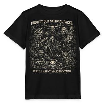 Protégez Nos Parcs Nationaux | Humour Horreur Goth - T-shirt bio MINI CREATOR Stanley/Stella Enfant - noir - Devant - Mikhail (115cm)
