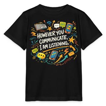 Communication Listening Psychologist Prof Gift - Stanley/Stella MINI CREATOR Kids’ T-Shirt - black - Front - Mikhail (115cm)