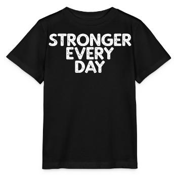 Stronger Every Day - Stanley/Stella Kinder T-Shirt MINI CREATOR  - Schwarz - Vorne - Mikhail (115cm)