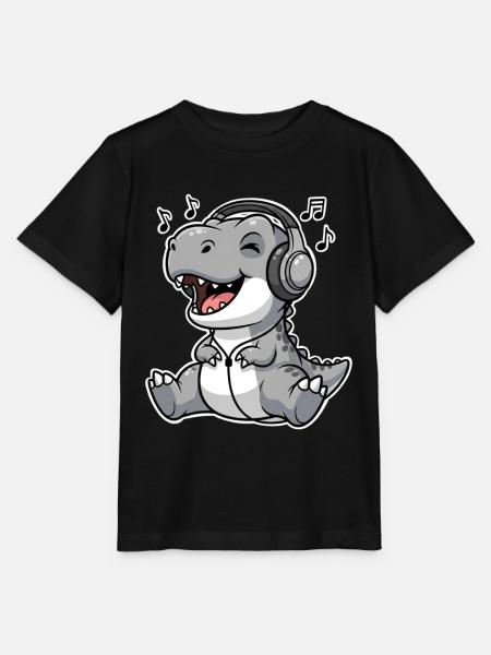 T Rex Musik Hören - Stanley/Stella Kinder T-Shirt MINI CREATOR - Schwarz