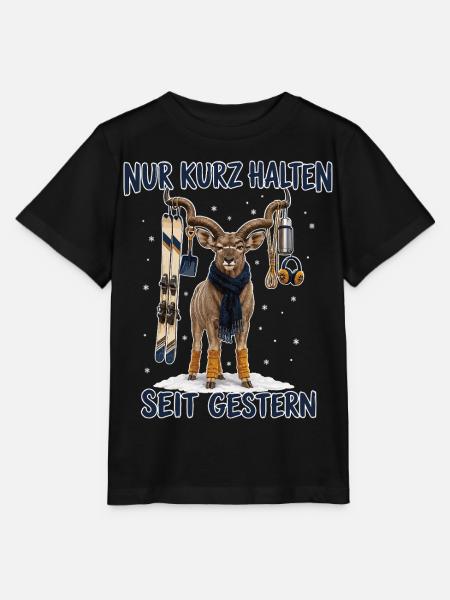 Lustiges Winter Kudu - Stanley/Stella Kinder T-Shirt MINI CREATOR  - Schwarz