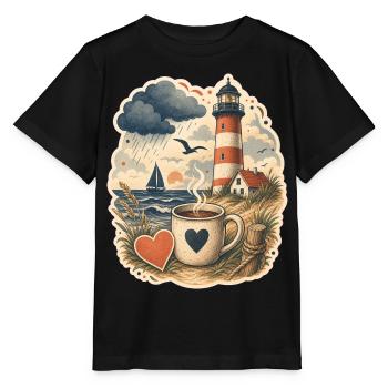Phare de la côte nord - T-shirt bio MINI CREATOR Stanley/Stella Enfant - noir - Devant - Mikhail (115cm)
