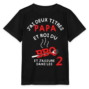 Papa et Moi BBQ 2: J'assure au Grill - T-shirt bio MINI CREATOR Stanley/Stella Enfant - noir - Devant - Mikhail (115cm)