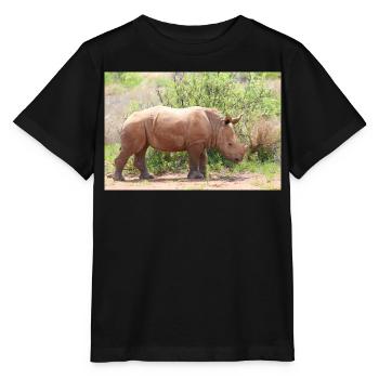 Rhinocéros dans les Prairies - T-shirt bio MINI CREATOR Stanley/Stella Enfant - noir - Devant - Mikhail (115cm)