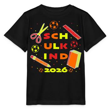 School Child 2026 School Enrollment Neon Football - Stanley/Stella MINI CREATOR Kids’ T-Shirt - black - Front - Mikhail (115cm)