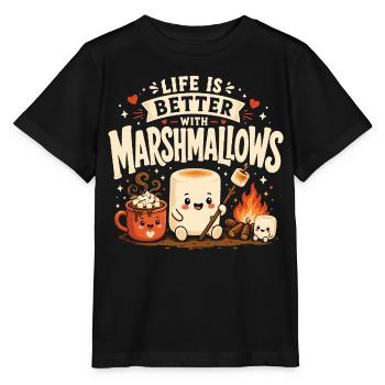 La vie est meilleure avec des guimauves - T-shirt bio MINI CREATOR Stanley/Stella Enfant - noir - Devant - Mikhail (115cm)