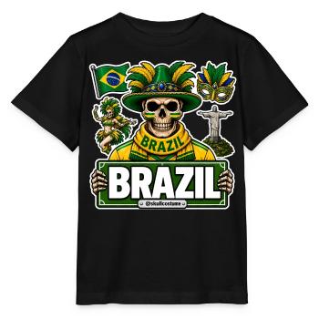 SkullCostume World Edition: Brasilien - Stanley/Stella Kinder T-Shirt MINI CREATOR  - Schwarz - Vorne - Mikhail (115cm)