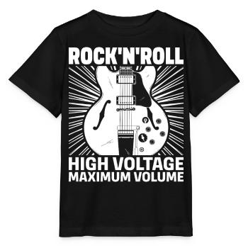 Rock'N'Roll High Voltage Guitar - Stanley/Stella MINI CREATOR Kids’ T-Shirt - black - Front - Mikhail (115cm)