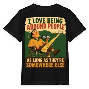 Among people with a safe distance - Stanley/Stella MINI CREATOR Kids’ T-Shirt - black - Front - Mikhail (115cm)