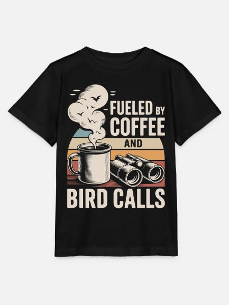 Kaffeeenergie und Vogelruf - Stanley/Stella Kinder T-Shirt MINI CREATOR - Schwarz