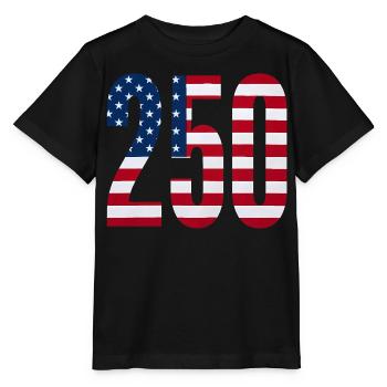 250 American Flag 4th Of July Happy Birthday - Stanley/Stella Kinder T-Shirt MINI CREATOR  - Schwarz - Vorne - Mikhail (115cm)