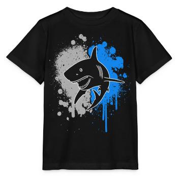 Requins Requins Éclaboussures de couleur Hommes enfants Garçons Requin - T-shirt bio MINI CREATOR Stanley/Stella Enfant - noir - Devant - Mikhail (115cm)
