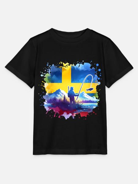 Schweden Angler - Stanley/Stella Kinder T-Shirt MINI CREATOR  - Schwarz
