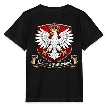 Polnischer Adler Krone – Honor & Fatherland - Stanley/Stella Kinder T-Shirt MINI CREATOR  - Schwarz - Vorne - Mikhail (115cm)