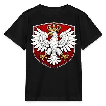 Aigle polonais avec écu de la couronne - T-shirt bio MINI CREATOR Stanley/Stella Enfant - noir - Devant - Mikhail (115cm)