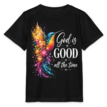 Dieu est bon tout le temps chrétien - T-shirt bio MINI CREATOR Stanley/Stella Enfant - noir - Devant - Mikhail (115cm)