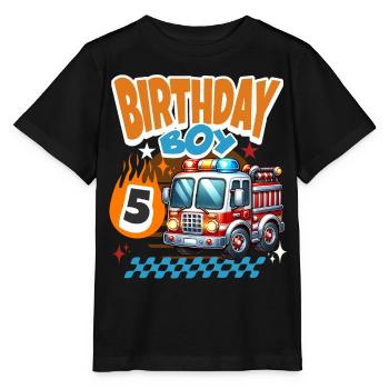 Pompiers du 5e anniversaire - T-shirt bio MINI CREATOR Stanley/Stella Enfant - noir - Devant - Mikhail (115cm)