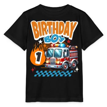 Pompiers du 1er anniversaire - T-shirt bio MINI CREATOR Stanley/Stella Enfant - noir - Devant - Mikhail (115cm)