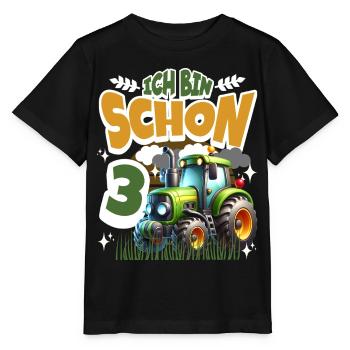 3. Geburtstag Traktor Geschenk - Stanley/Stella Kinder T-Shirt MINI CREATOR  - Schwarz - Vorne - Mikhail (115cm)