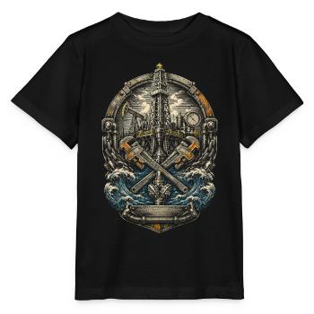 Ouvrier sur plateformes pétrolières - T-shirt bio MINI CREATOR Stanley/Stella Enfant - noir - Devant - Mikhail (115cm)