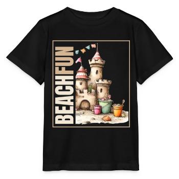 Sandcastle Beach Fun Design for Beach & Vacation - Stanley/Stella MINI CREATOR Kids’ T-Shirt - black - Front - Mikhail (115cm)