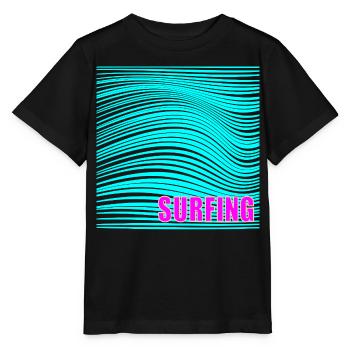 Sommer-Surfwellen - Stanley/Stella Kinder T-Shirt MINI CREATOR  - Schwarz - Vorne - Mikhail (115cm)