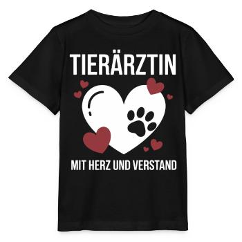 Tierärztin Mit Herz Und Verstand Tiere - Stanley/Stella Kinder T-Shirt MINI CREATOR  - Schwarz - Vorne - Mikhail (115cm)