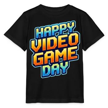 Happy Video Game Day - Stanley/Stella Kinder T-Shirt MINI CREATOR  - Schwarz - Vorne - Mikhail (115cm)
