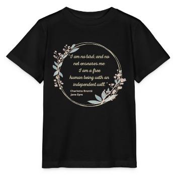 Jane Eyre Citation II - Style mignon - T-shirt bio MINI CREATOR Stanley/Stella Enfant - noir - Devant - Mikhail (115cm)