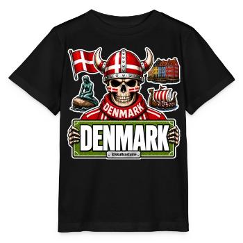SkullCostume Édition Mondiale : Danemark - T-shirt bio MINI CREATOR Stanley/Stella Enfant - noir - Devant - Mikhail (115cm)
