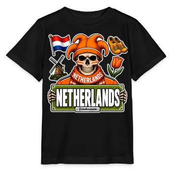 SkullCostume Édition Mondiale : Pays-Bas - T-shirt bio MINI CREATOR Stanley/Stella Enfant - noir - Devant - Mikhail (115cm)