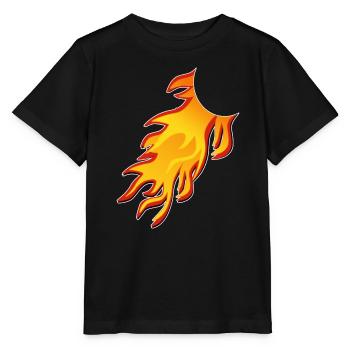 Flame Comic Tail, Combine - T-shirt bio MINI CREATOR Stanley/Stella Enfant - noir - Devant - Mikhail (115cm)