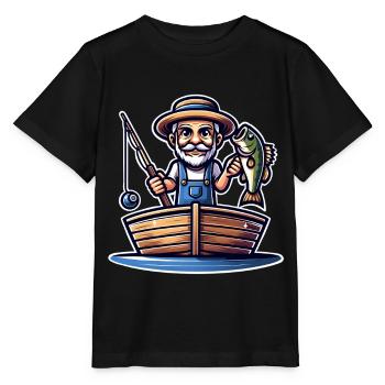 Angler - Stanley/Stella Kinder T-Shirt MINI CREATOR  - Schwarz - Vorne - Mikhail (115cm)