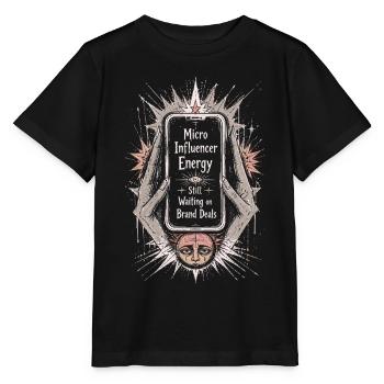 Micro Influencer Creator Energie Retro Handy-Kunst - Stanley/Stella Kinder T-Shirt MINI CREATOR  - Schwarz - Vorne - Mikhail (115cm)