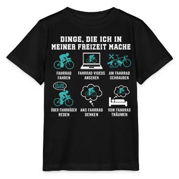 Dinge Die Ich In Meiner Freizeit Mache Fahrrad - Stanley/Stella Kinder T-Shirt MINI CREATOR  - Schwarz - Vorne - Mikhail (115cm)