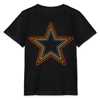 Retro Stern Vintage Star 70er Jahre Stern Design - Stanley/Stella Kinder T-Shirt MINI CREATOR  - Schwarz - Vorne - Mikhail (115cm)