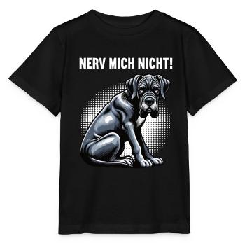 Nerv Mich Nicht Deutsche Dogge Doggen Doggenhalter - Stanley/Stella Kinder T-Shirt MINI CREATOR  - Schwarz - Vorne - Mikhail (115cm)