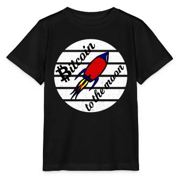Le bitcoin s’envole vers la lune - T-shirt bio MINI CREATOR Stanley/Stella Enfant - noir - Devant - Mikhail (115cm)
