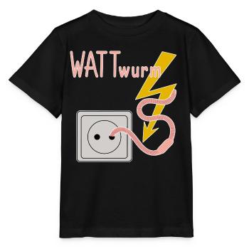 Wattwurm zweideutiger Witz Dad Humor Geschenkidee - Stanley/Stella Kinder T-Shirt MINI CREATOR  - Schwarz - Vorne - Mikhail (115cm)
