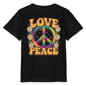 Love Peace Années 70 Rétro - T-shirt bio MINI CREATOR Stanley/Stella Enfant - noir - Devant - Mikhail (115cm)