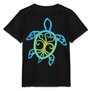 Emerald Mandala Turtle - Stanley/Stella MINI CREATOR Kids’ T-Shirt - black - Front - Mikhail (115cm)